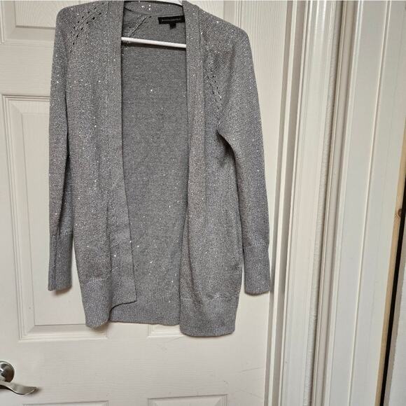 Banana Republic Sequin Cardigan Light Gray Sweater XS - Picture 4 of 6